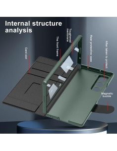 Funda DEMCERT para Samsung Galaxy Z Fold 6 Verde con S-Pen 2
