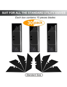 Paquete de 30 Cuchillas de Utilidad Vickay SK2 Negras 2