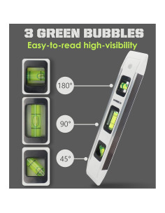 Nivel de caja magnético URASISTO 225mm con burbujas 45/90/180 2