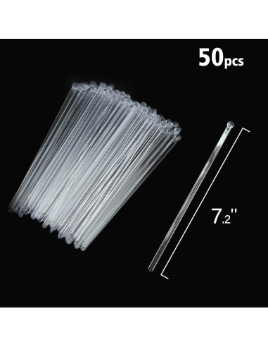 Palitos de Plástico Transparentes Hapray 50 Unidades 18.39 cm
