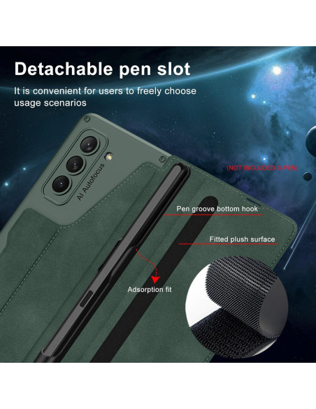 Funda DEMCERT para Samsung Galaxy Z Fold 6 Verde con S-Pen Funda DEMCERT para Samsung Galaxy Z Fold 6 Verde con S-Pen