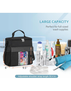 Caddy de Ducha SKYREH Negro 24x15x27 cm Secado Rápido 2