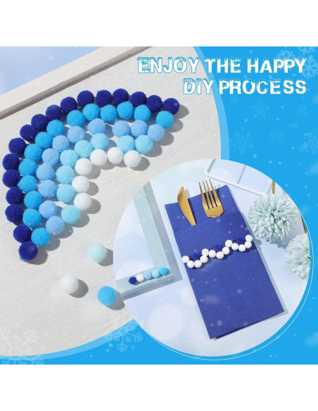 Pompones de Manualidades Tegeme 2000 Piezas 1 cm Azul