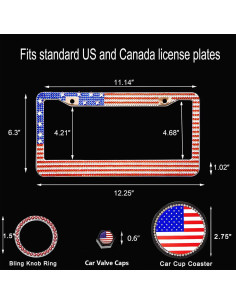 Marco de Placa de Licencia Bling ZukMi Americana 2 Piezas 2