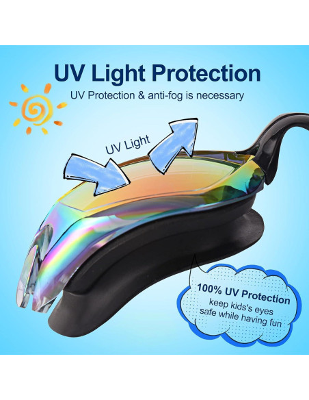 Gafas de natación para niños Kimasha, 2 paquetes, anti-niebla