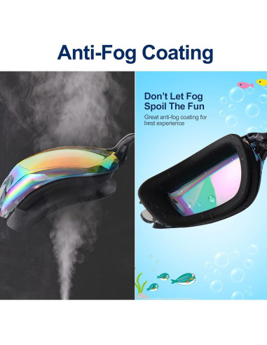 Gafas de natación para niños Kimasha, 2 paquetes, anti-niebla