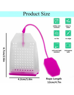 Infusores de Té de Silicona Dwwffer - 4 Piezas Reutilizables 2