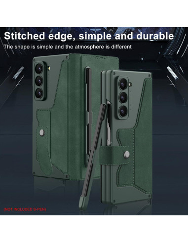 Funda DEMCERT para Samsung Galaxy Z Fold 6 Verde con S-Pen