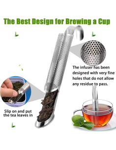 Infusor de Té de Acero Inoxidable WONNABUY - 2 Pcs, Malla Fina 2
