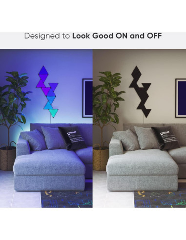 Kit Inteligente Nanoleaf Shapes Triángulos Negros 15 Pzs RGBW