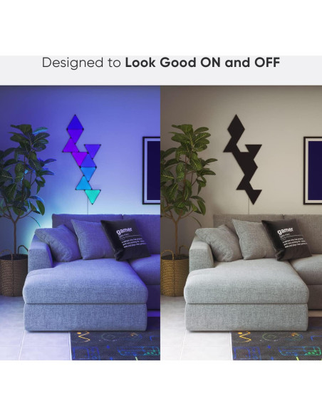 Kit Inteligente Nanoleaf Shapes Triángulos Negros 15 Pzs RGBW