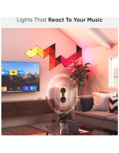 Kit Inteligente Nanoleaf Shapes Triángulos Negros 15 Pzs RGBW