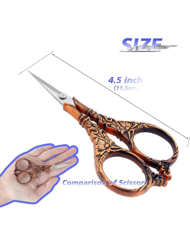 Tijeras de Bordado Vintage BIHRTC 11.4 cm Acero Inoxidable