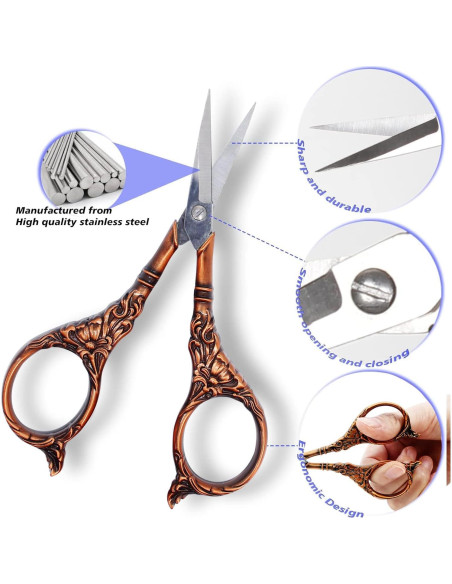 Tijeras de Bordado Vintage BIHRTC 11.4 cm Acero Inoxidable Tijeras de Bordado Vintage BIHRTC 11.4 cm Acero Inoxidable