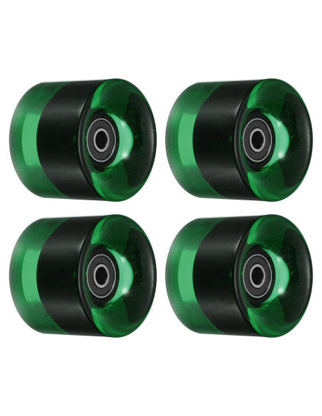Ruedas de Longboard PATIKIL 45x60mm PU Verde Claro y Negro