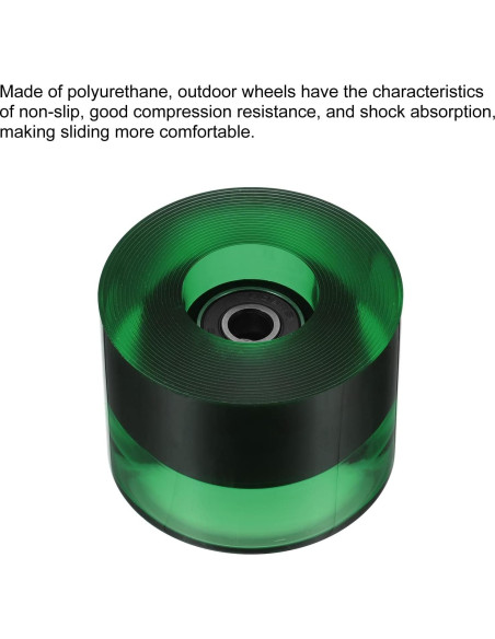 Ruedas de Longboard PATIKIL 45x60mm PU Verde Claro y Negro