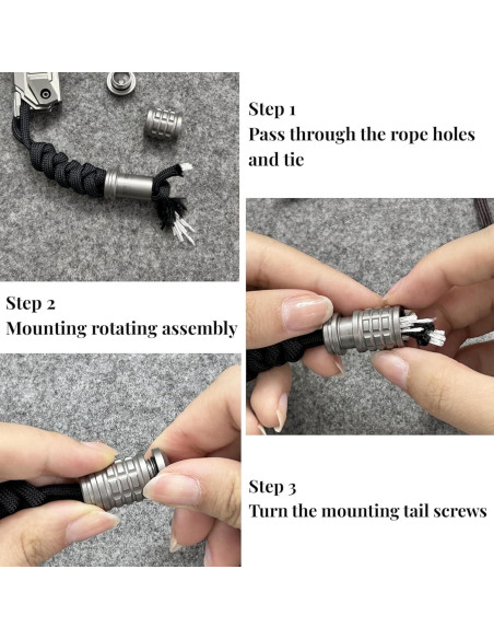 Cuenta de Paracord de Titanio WANERSEN Estilo 1 25mm