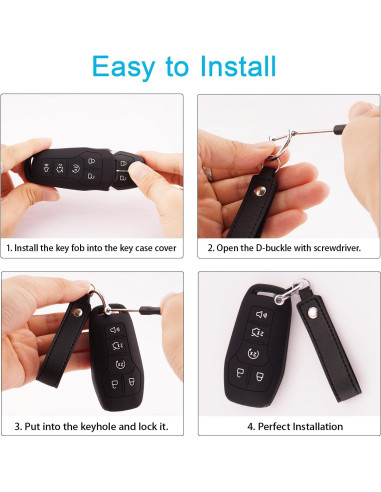 Cubierta de llavero de silicona Koaudb para Ford y Lincoln 5 botones