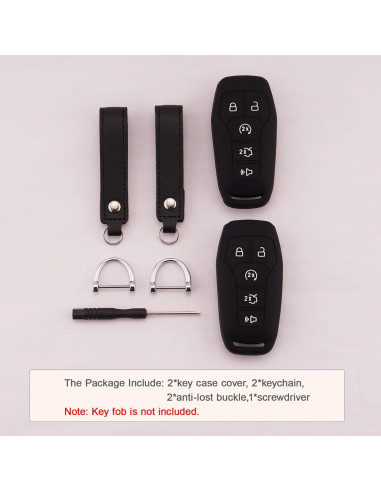 Cubierta de llavero de silicona Koaudb para Ford y Lincoln 5 botones