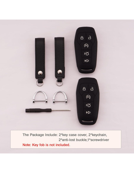Cubierta de llavero de silicona Koaudb para Ford y Lincoln 5 botones