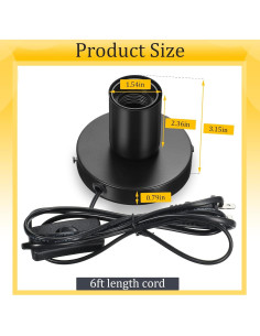 Base de Lámpara de Escritorio Tuanse E26 E27 Metal Pulido 1.83m 2