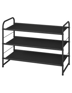 Estante para zapatos apilable Simple Trending 3 niveles negro