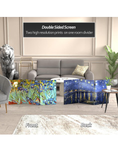 Pantalla Plegable de Lienzo Van Gogh 3 Paneles 120x60 cm 2