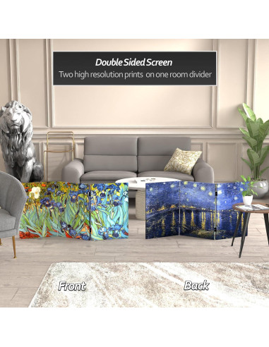 Pantalla Plegable de Lienzo Van Gogh 3 Paneles 120x60 cm