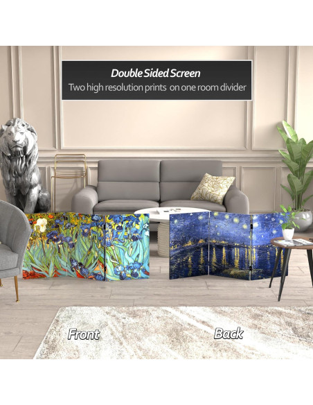 Pantalla Plegable de Lienzo Van Gogh 3 Paneles 120x60 cm