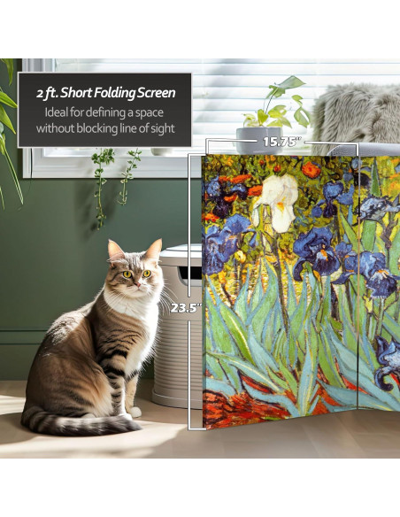 Pantalla Plegable de Lienzo Van Gogh 3 Paneles 120x60 cm