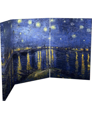 Pantalla Plegable de Lienzo Van Gogh 3 Paneles 120x60 cm