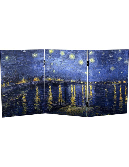Pantalla Plegable de Lienzo Van Gogh 3 Paneles 120x60 cm