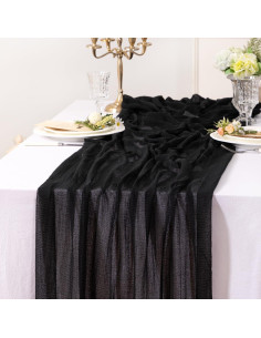 Caminito de Mesa de Gasa Negra Jimtx 120 cm para Bodas y Fiestas 2