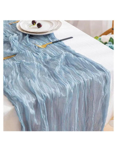 Paquete de 2 Caminos de Mesa de Tela de Queso Azul 304.8x88.9 cm