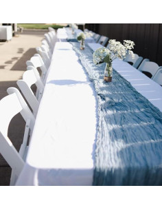 Paquete de 2 Caminos de Mesa de Tela de Queso Azul 304.8x88.9 cm 2