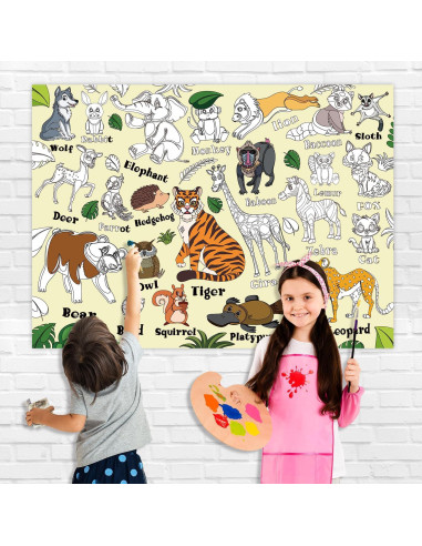 Hojas de Colorear Gigantes K-NMLHL 110 x 80 cm Animales