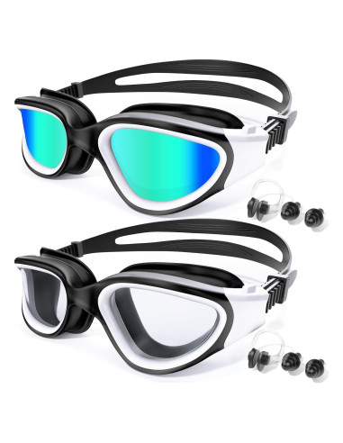 Paquete de 2 Gafas de Natación Antivaho Tenfold para Adultos