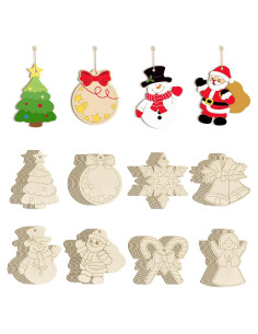 80 Adornos Navideños de Madera para Pintar - Sophena