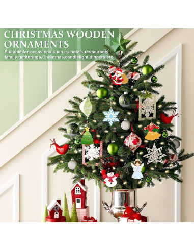 80 Adornos Navideños de Madera para Pintar - Sophena