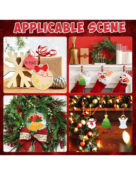 80 Adornos Navideños de Madera para Pintar - Sophena