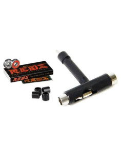 Rodamientos Bones Reds + Herramienta T + Espaciadores - Negro