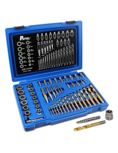 Juego de 49 Extractores de Tornillos y Brocas PTSTEL