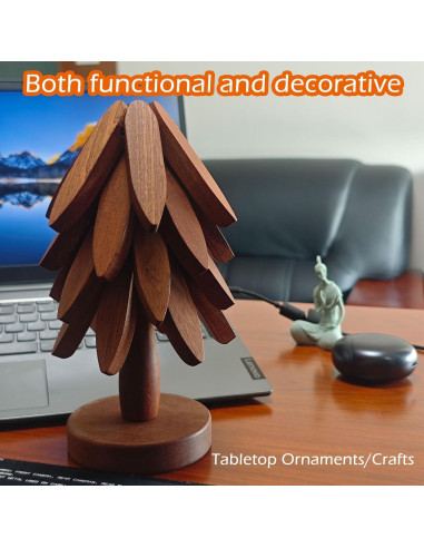 Trivetes de Madera JILITSE - Set de 3 Plegables para Platos Calientes