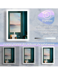 Espejo de Baño LED DIDIDADA 76x50 cm Anti-vaho Regulable 2