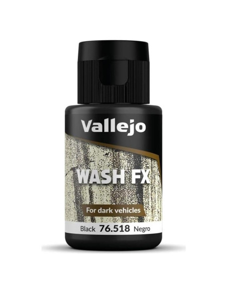Wash FX Vallejo Negro 35 ml | Efectos de Envejecimiento