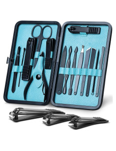 Kit de Manicura Utopia Care 15 Piezas Negro Viaje