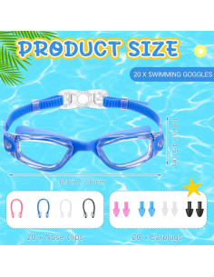 Paquete de 20 Gafas de Natación Antivaho UV Xuhal para Adultos 2