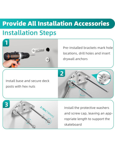 Soporte de Pared para Patineta Gadgetzan - Acrílico, 2 Pcs