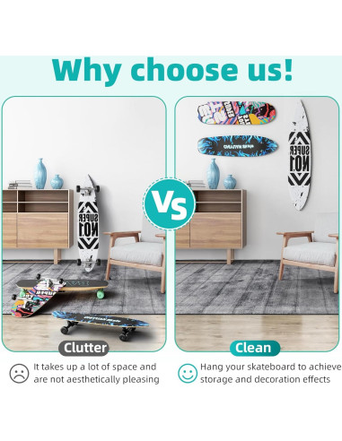 Soporte de Pared para Patineta Gadgetzan - Acrílico, 2 Pcs