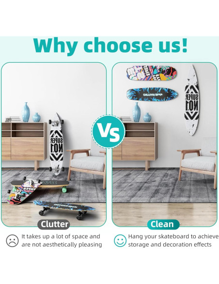 Soporte de Pared para Patineta Gadgetzan - Acrílico, 2 Pcs